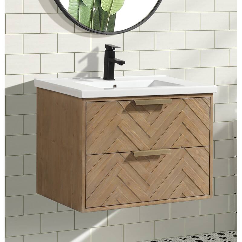 Ari Bath Carlsbad 30" Floating Bathroom Vanity Weathered Fir