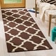 preview thumbnail 125 of 200, SAFAVIEH Handmade Cambridge Luisa Moroccan Trellis Wool Rug 2'6" x 14' Runner - Dark Brown/Ivory - Runner