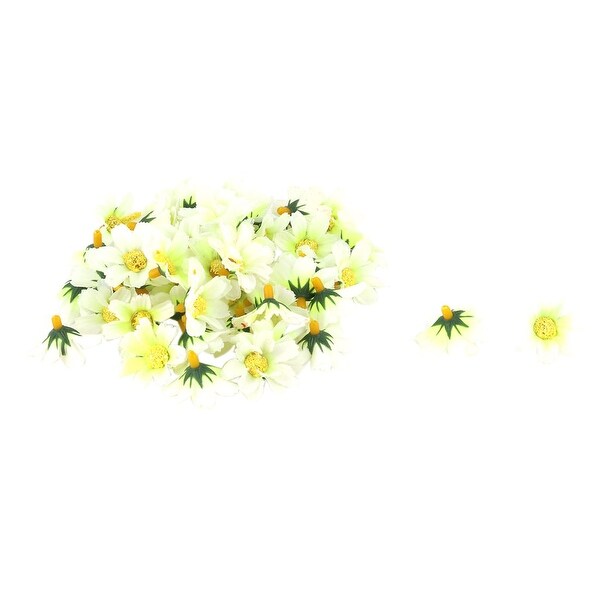 Household Garden Fabric Daisy Shaped DIY Decoration Table Flower Heads Pale Green 50 Pcs