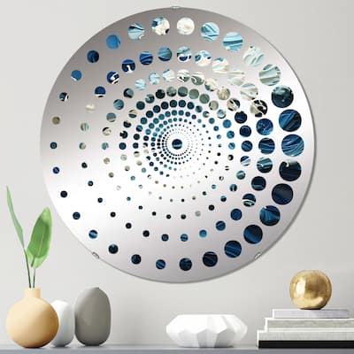 Designart "Fantasy Oceanic Dreamscape I" - Coastal Ocean Spiral Circle Wall Mirror