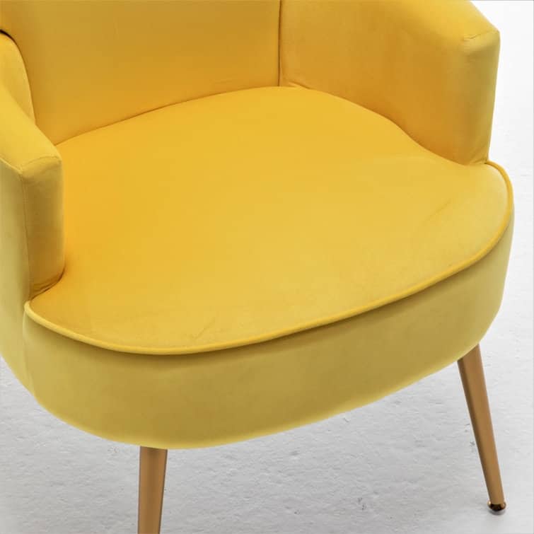US Pride Furniture Trendy Velvet Accent Chair with Gold Metal Legs Upholstered Armchair