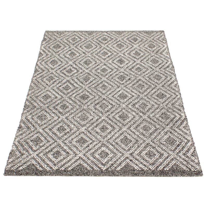 ECARPETGALLERY Braid weave Sienna Black Wool Rug - 5'0 x 7'9