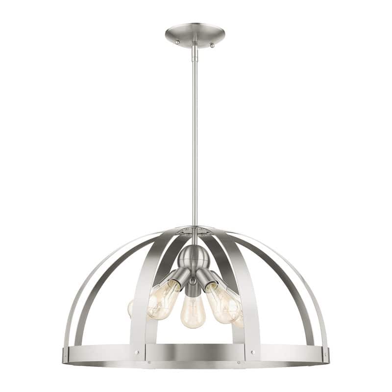 Livex Lighting 5-light Brushed Nickel Pendant Chandelier, 49645-91 - 24"DIA 15.5"- 51.5"ADJ.H