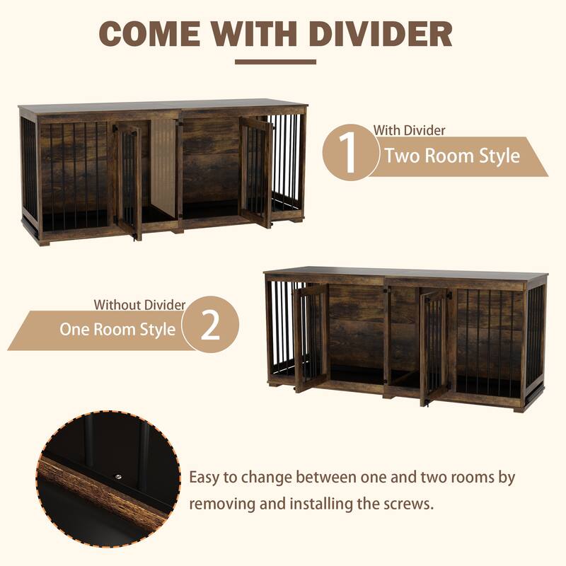 Multi-functional Pet Crate with Secure Locks - Versatile Color Console