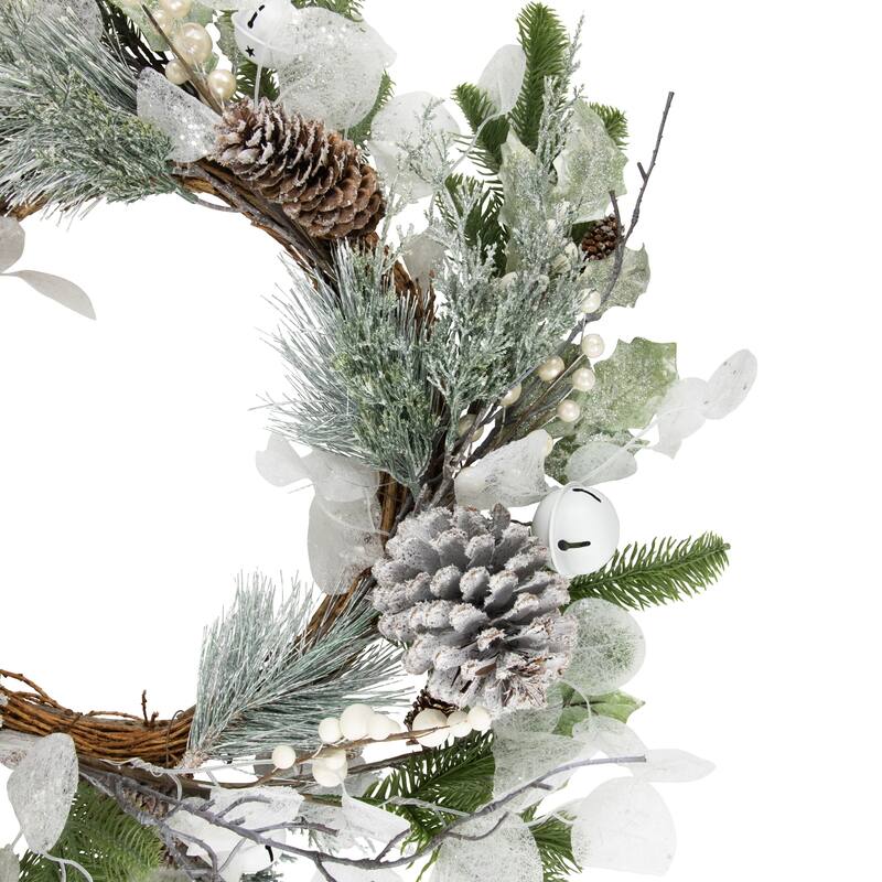Artificial Mixed Foliage with Pine Cones Christmas Wreath, 28", Unlit