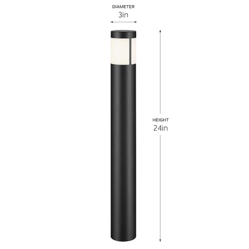 Kichler Lighting 12 Volt 3000K LED 24" Round Bollards in Textured Black - 24