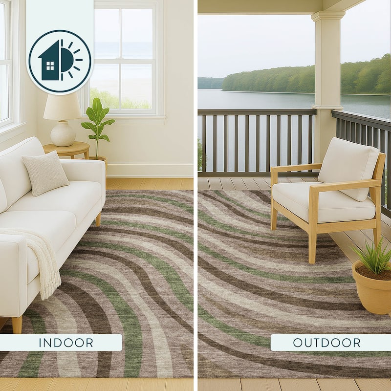 Machine Washable Indoor/ Outdoor Traditional Mimi Chantille Rug