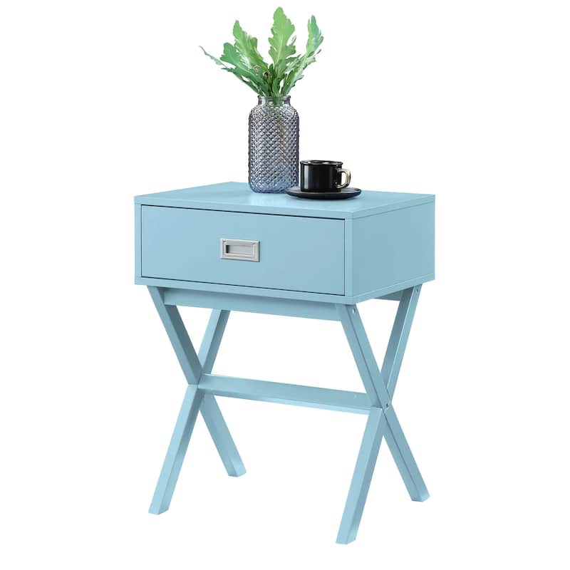 End Table with Large Trunk Drawer and Smooth Surface Top, Modern Side Table for Concealed Living Room or Bedroom Essentials