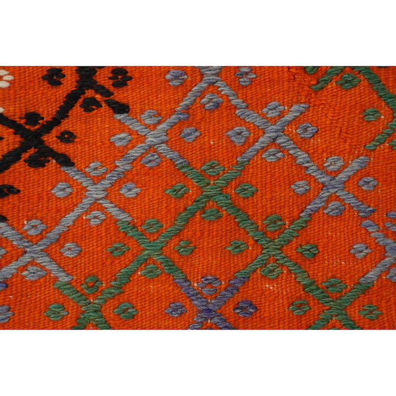 Hand Woven Oriental 100% Wool Carpet Southwestern Tribal Multi-Colored Kilim Area Rug - 10' 5'' X 5' 6''