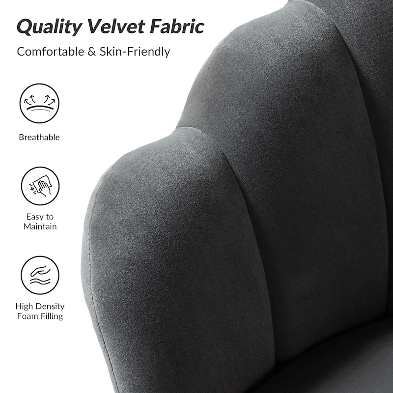 Xabier Cute Modern Upholstered Barrel Chair Accent Chair with Tufted Back by HULALA HOME