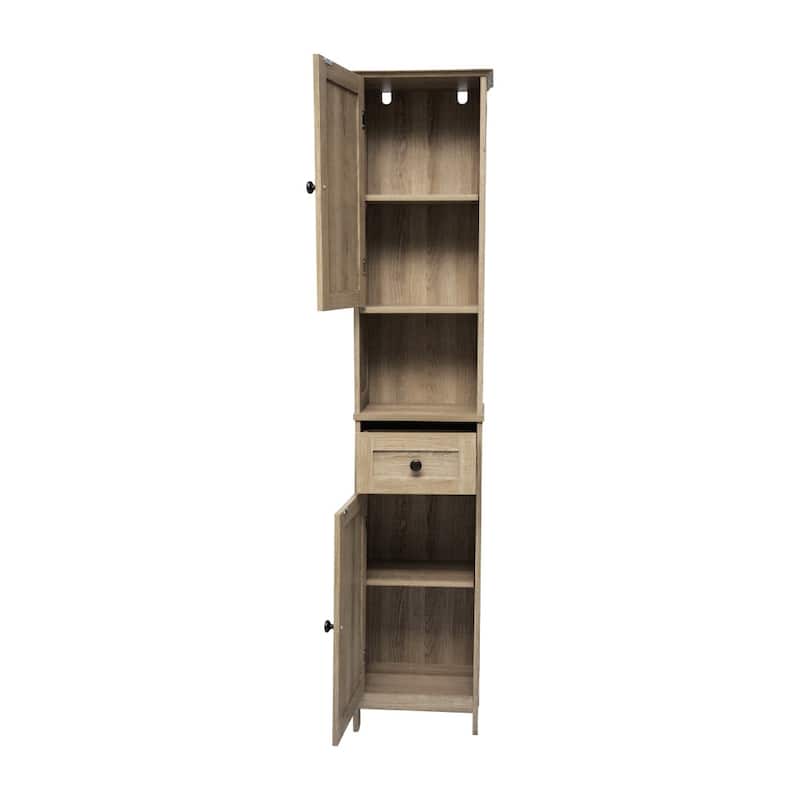 Freestanding Bathroom Tall Linen Tower Storage Organizer with Shelves