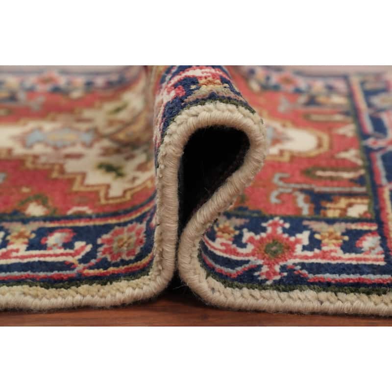 Hand Knotted Oriental 100% Wool Carpet Traditional Medallion Beige & Ivories Heriz (serapi) Area Rug - 3' 0'' X 2' 0''