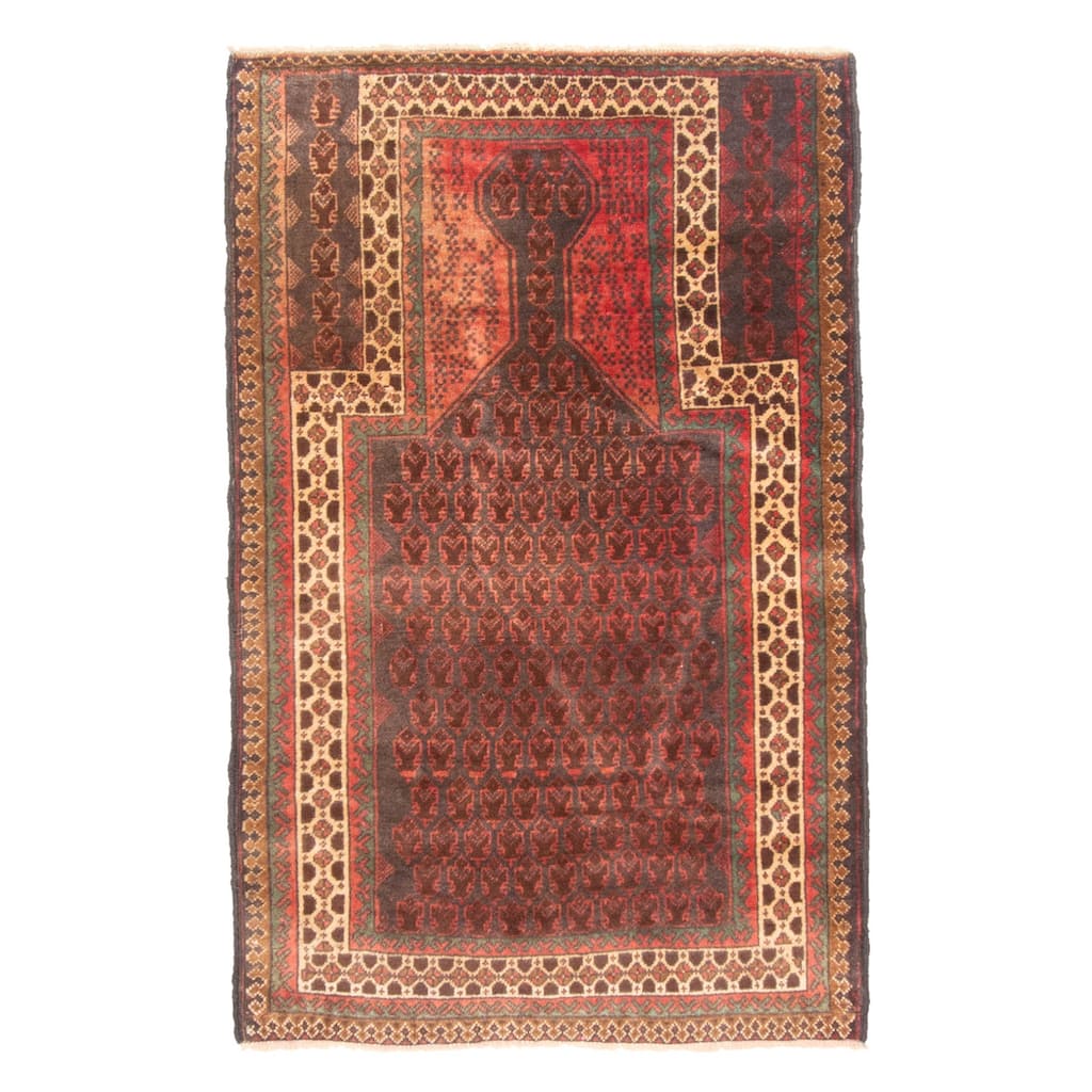 ECARPETGALLERY Hand-knotted Teimani Dark Grey Wool Rug - 2'10 x 4'4