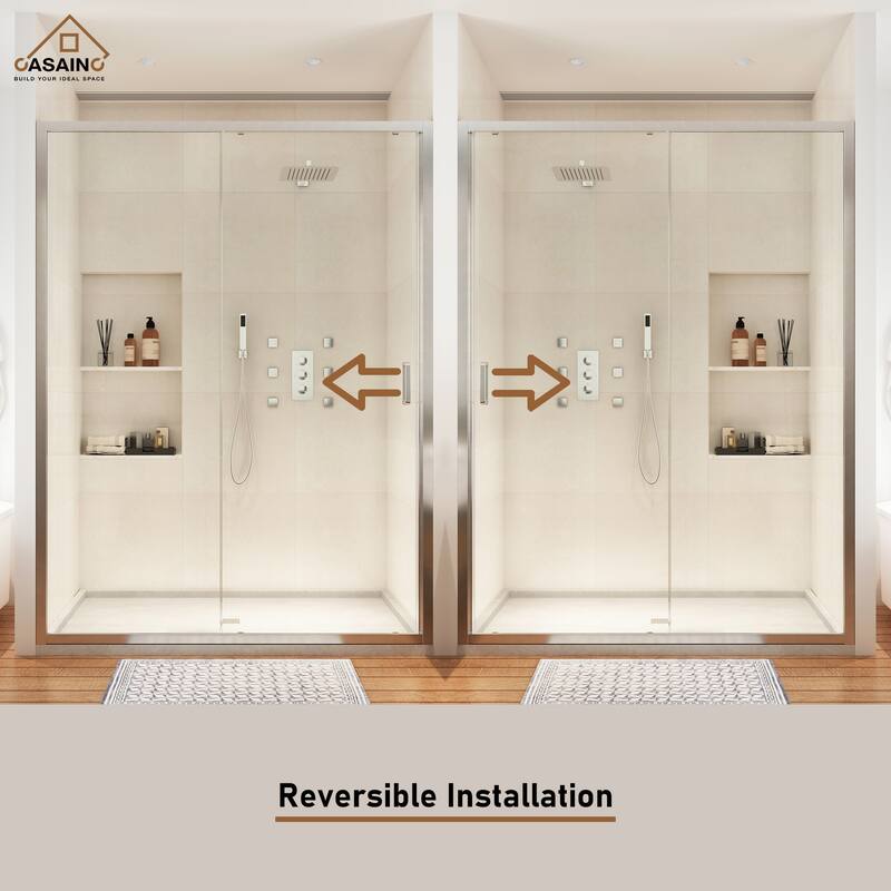 CASAINC 48 "x 72" Framed Single Sliding Shower Door