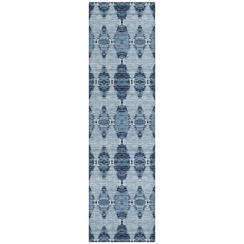 Machine Washable Indoor/ Outdoor Chantille Modern Boho Damask Rug