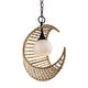 preview thumbnail 7 of 8, Farmhouse 1-light Crescent Wood Beaded Pendant Chandelier