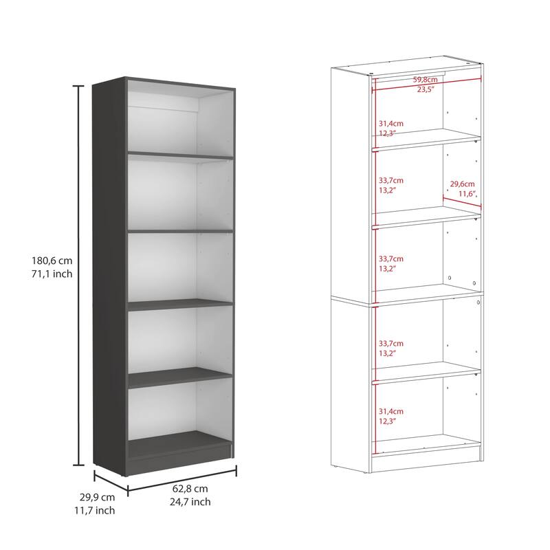 2 Piece Home Bookcase Set, 49" Wide with 8 Shelves and Double Door Cabinet, Living Room Set