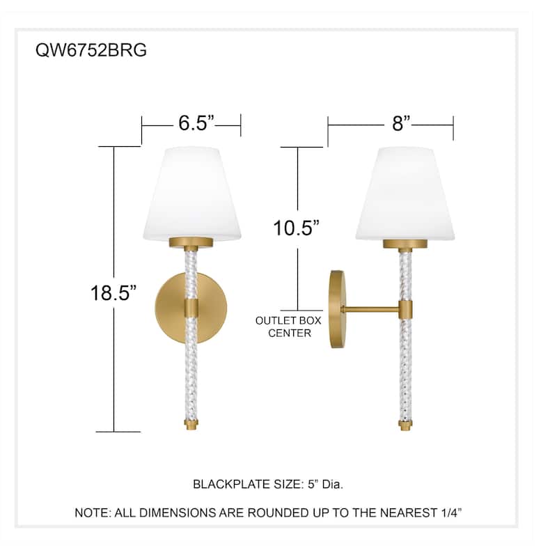 Andrea 1-Light Brushed Gold Wall Sconce