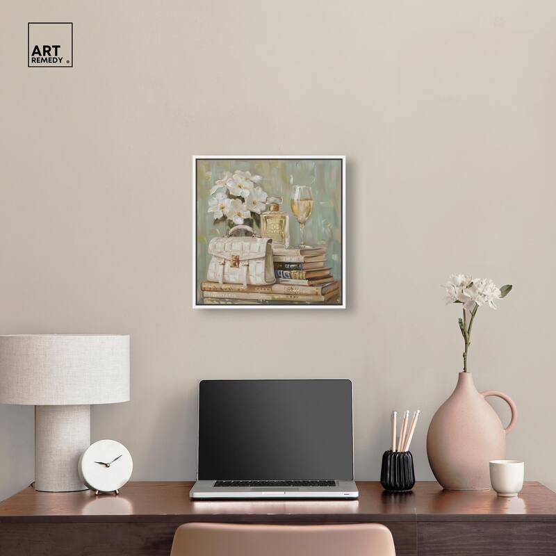 Sage Green Glam Canvas by Art Remedy