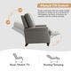 preview thumbnail 56 of 67, HULALA HOME Cigar Mid-century Modern Genuine Leather Recliner with Solid Wood Legs and Nailhead Trim