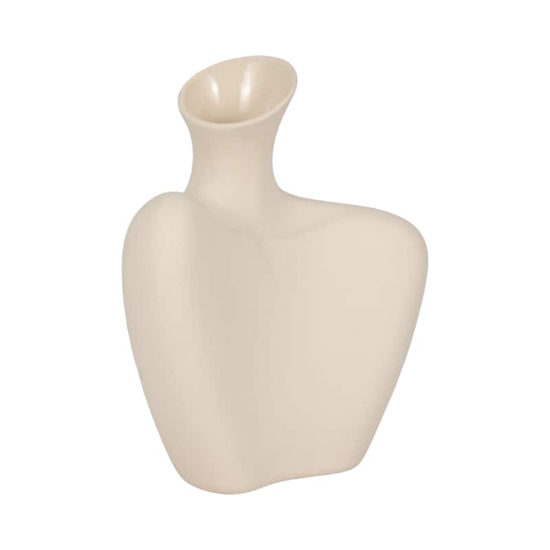 Sagebrook Home Ivory 8-inch Stoneware Bust Vase, Sand Finish