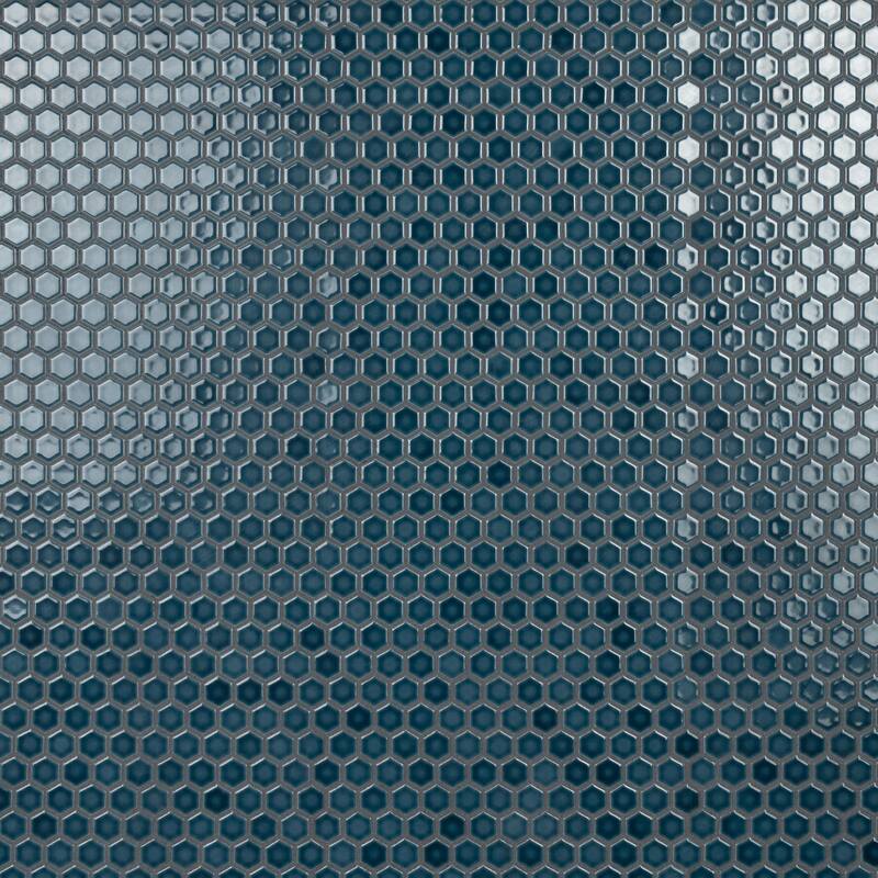 Merola Tile Tribeca 1" Hex Glacier Blue 10-1/4" x 11-7/8" Porcelain Floor and Wall Tile