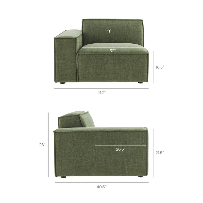 Restore 3-Piece Performance Fabric Upholstered Modular Loveseat with Ottoman