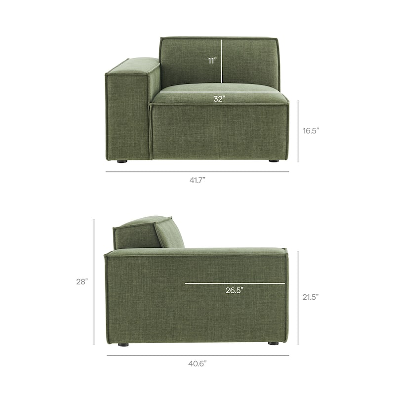 Restore 5-Piece Performance Fabric Upholstered Modular L-Shaped Sofa