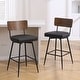 preview thumbnail 128 of 136, 26"/29" Faux Leather Swivel Counter/Bar Stools Set of 2/3 Set of 2 - Black - Bar Height