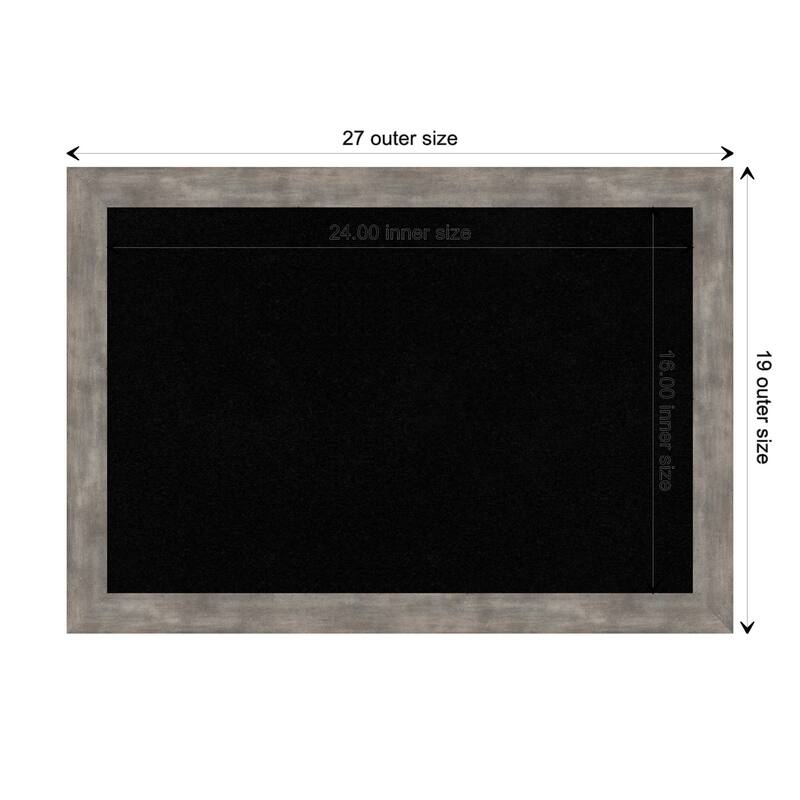 Marred Wood Framed Black Corkboard Bulletin Board - Marred Pewter - Board Size 24x16