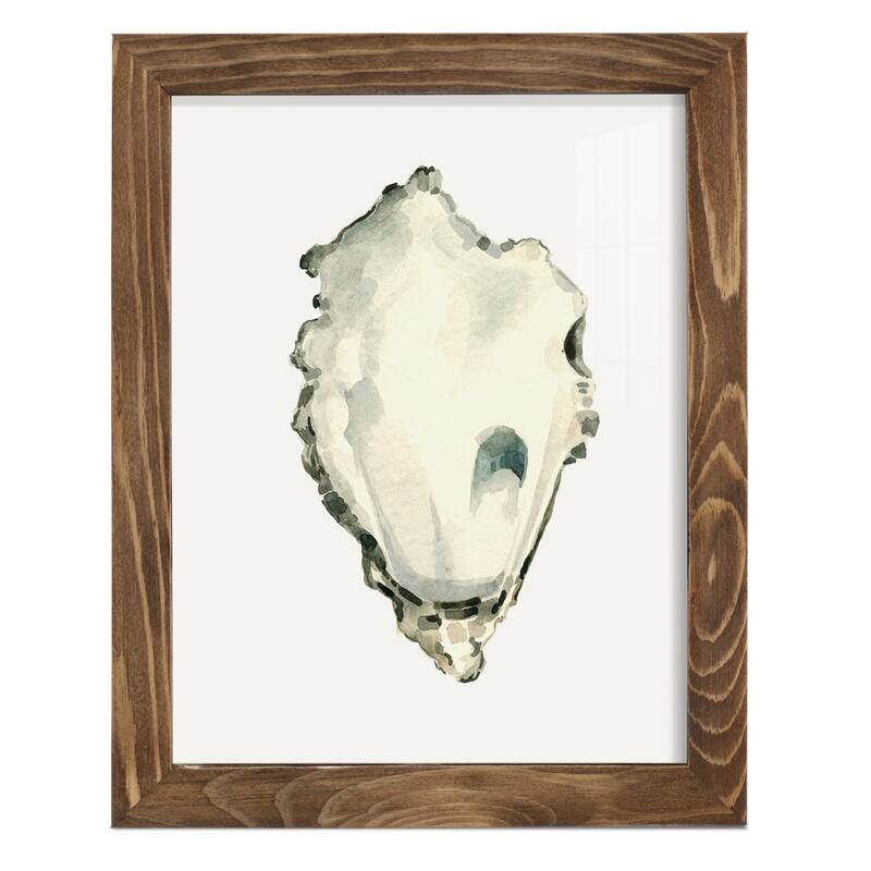 Neutral Oyster Study IV -Framed Print w/glass-Cherry Red