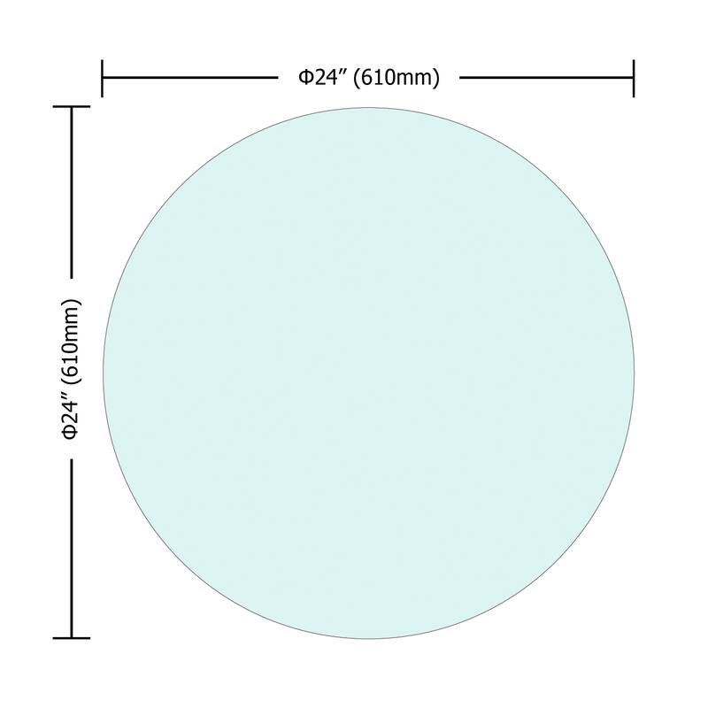 Coffee Table, Round Glass Table With Thick Beveled Polished Edge Glass Top, Heat Resistance Wear Resistance Glass Table