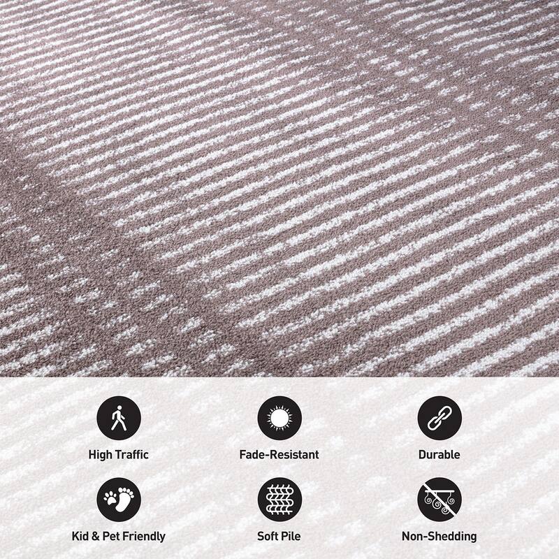 Contemporary Minimalistic Stripe LInes Area Rug