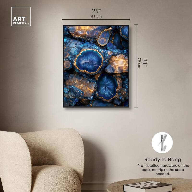 Oceanic Gold Sparkle Canvas by Art Remedy