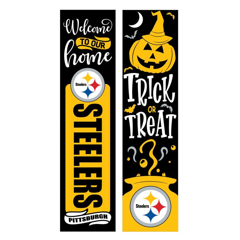 47" Double Sided Seasonal Porch Leaner, Pittsburgh Steelers - 47" x 11.25"