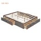 preview thumbnail 21 of 52, Full/Queen Size Platform Bed with 6 Storage Drawers, Wooden Bedframe, Storage Bed, Headboard Not Include, for Kids/Teens/Adults