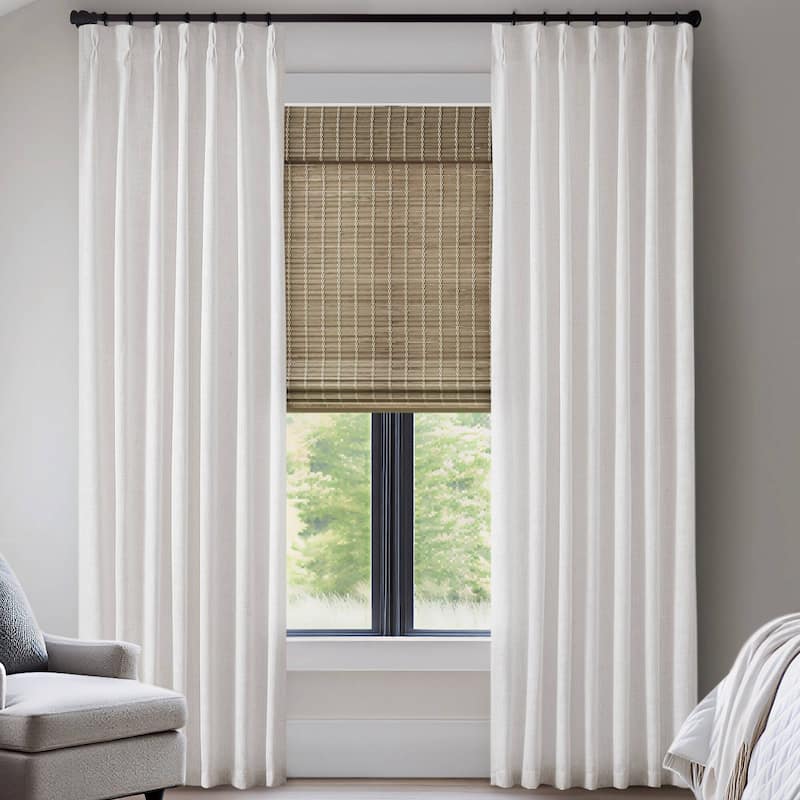 Madison Park Emery 300gsm poly linen with 7 pinch pleat per pc - 40*102" - White