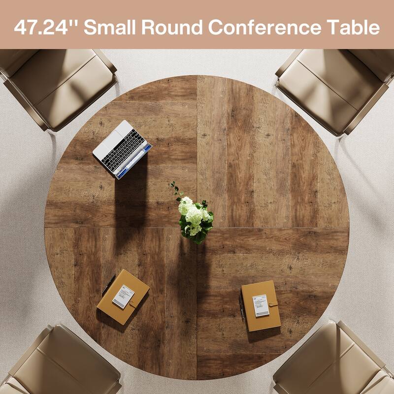 47 Inch Round Conference Table for 4-6 - 47.24" W x 47.24" D x 29.92" H