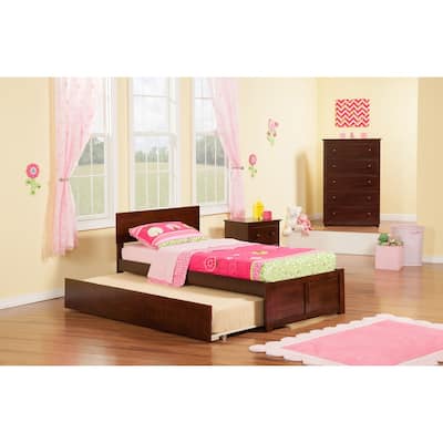 AFI Orlando Platform Bed with Footboard & Twin XL Trundle