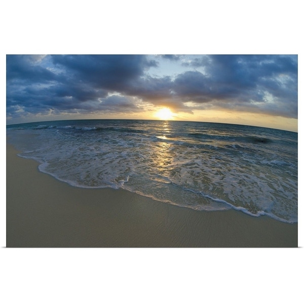 "Mexico, Yucatan, Riviera Maya, Cancun, Seascape at sunset" Poster Print