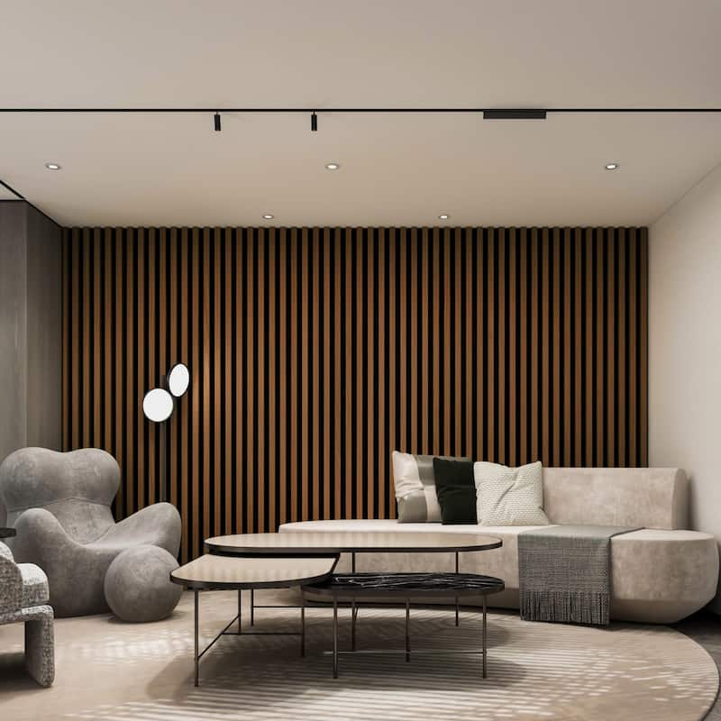 4pcs 23.6"x11.8" MDF Slat Wall Paneling Cover 8 Sq.Ft.