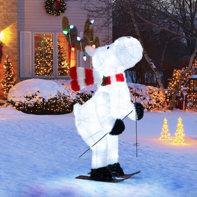 Costway 44” Animated Christmas Reindeer with 12 Colorful Lights & 98 - as pic shows - See Details