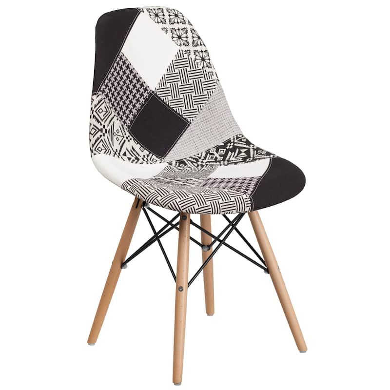 2 Pack Elon Series Fabric Chair with Wooden Legs