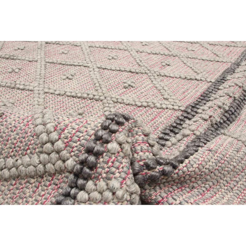 ECARPETGALLERY Braid weave Sienna Grey Wool Rug - 6'1 x 9'1