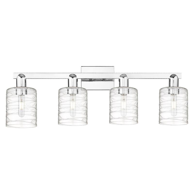 Innovations Lighting Endless Possibilities Arcadia - Cobbleskill - 4 Light 32" Bath Vanity Light - Deco Swirl/Polished Chrome