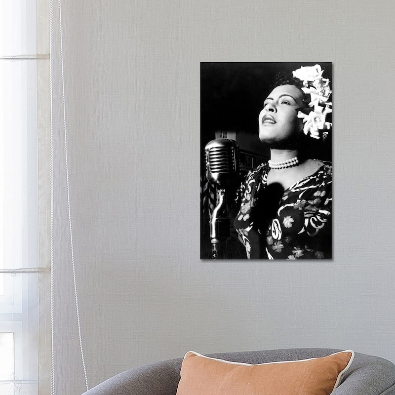 iCanvas "Jazz and blues Singer Billie Holiday in the 1940s " by Rue Des Archives Canvas Print - 26x18x1.5