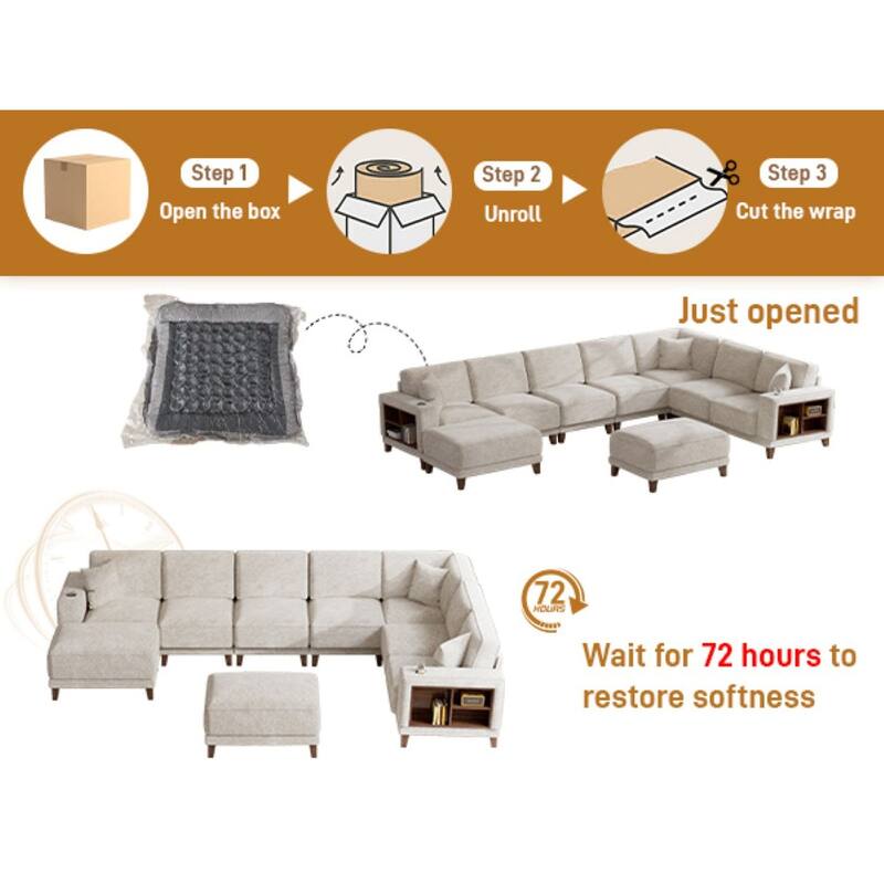 8PCS Modular Flexible Combination Storage Sectional