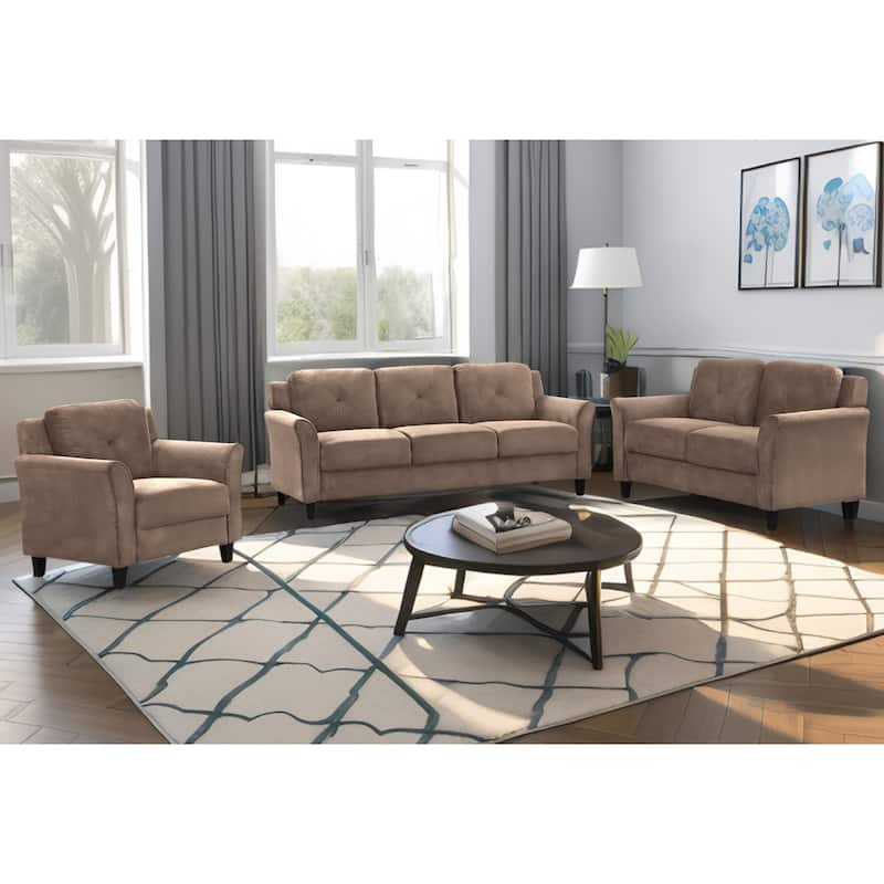 Polyester 3-seater Sofa with Wood Frame