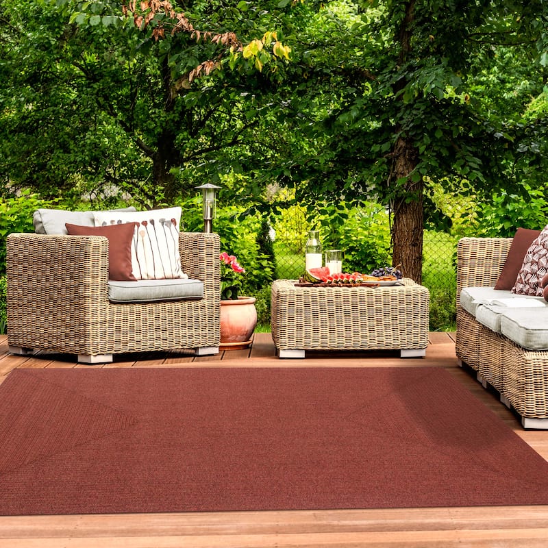 Superior Braided Reversible Indoor/Outdoor Area Rug - 6' X 9' - Brick