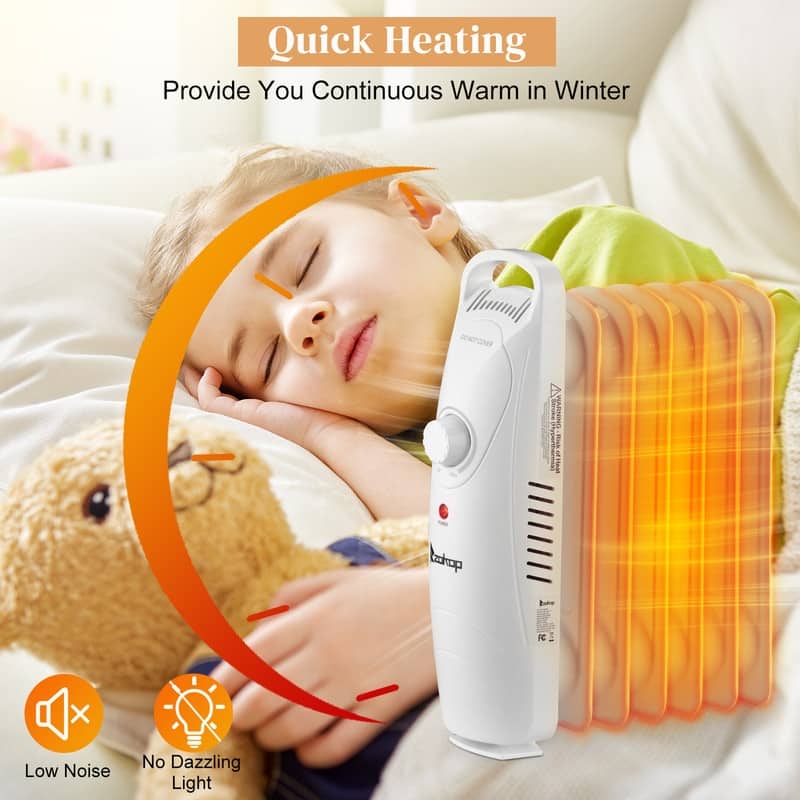 600W Portable Electric Space Heater Oil Filled Radiator Heater